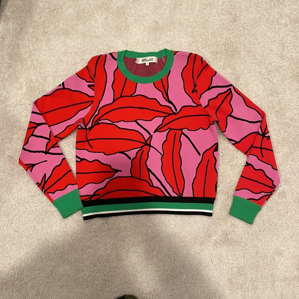 DVF Knit Parker Botanical Sweater